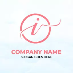 Elegant Pink Swirl Design Emphasizing the I Letter Logo Template