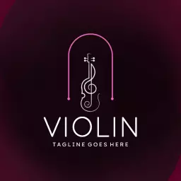 Elegant Pink Themed Violin Design for Music Industry Logo Template