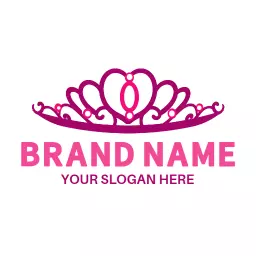 Elegant Pink Tiara Design Representing Princess Theme Logo Template