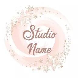 Elegant Pink Watercolor Stars for Creative Studio Logo Template