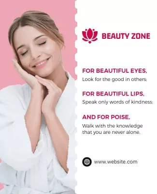 Elegant Pink Wellness Beauty Zone Inspirational Poster Template