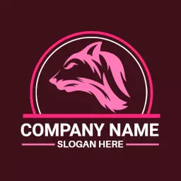 Elegant Pink Wolf Design Representing Fierce Beast Logo Template