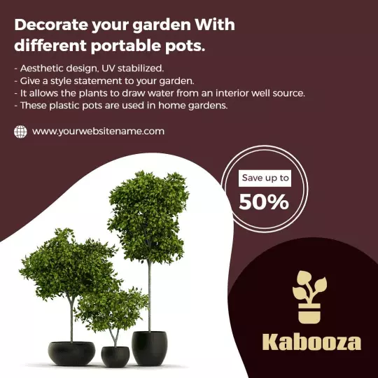 Elegant Portable Garden Pots for Stylish Outdoor Decor Ad Template