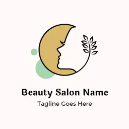 Elegant Profile Silhouette in Soft Beige for Beauty Logo Template
