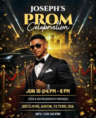 Elegant Prom Night Celebration Flyer Template