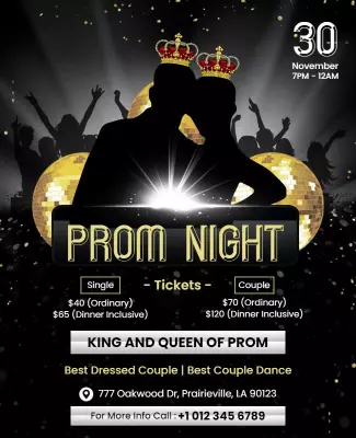 Elegant Prom Night Event Flyer Template
