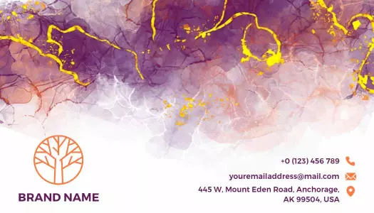 Elegant Purple Abstract Resin Art Business Card Template