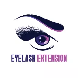 Elegant Purple and Black Eye Design for Eyelash Extension Logo Template
