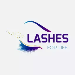 Elegant Purple and Blue Eyelash Design for Beauty Logo Template