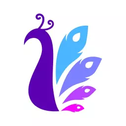 Elegant Purple and Blue Peacock Design Representing Beauty Logo Template