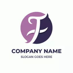 Elegant Purple and Dark Blue F Letter Design Logo Template