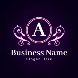 Elegant Purple and Neon Floral Design for Branding Logo Template