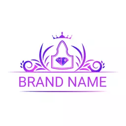 Elegant Purple and Pink Crown Design in Jewelry Logo Template