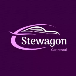 Elegant Purple and Pink Typography for Car Rental Logo Template
