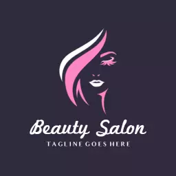 Elegant Purple and Pink Woman's Silhouette Beauty Salon Logo Template