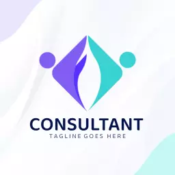 Elegant Purple and Turquoise Design for Consultant Logo Template