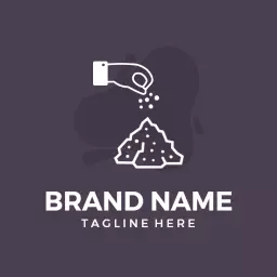 Elegant Purple and White Salt Pouring Graphic Logo Template