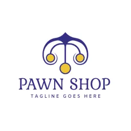 Elegant Purple and Yellow Design Representing Pawn Shop Logo Template