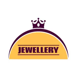 Elegant Purple and Yellow Jewelry Design Featuring Crown Logo Template