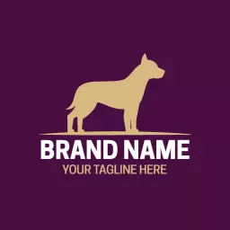 Elegant Purple Background Featuring Strong Pitbull Silhouette Logo Template