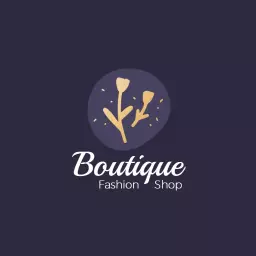 Elegant Purple Background with Floral Design Boutique Logo Template