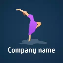 Elegant Purple Ballerina Dance Portraying Ballet Art Logo Template