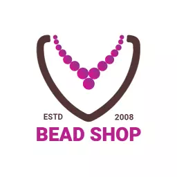 Elegant Purple Beads Design Showcasing Bead Shop Logo Template