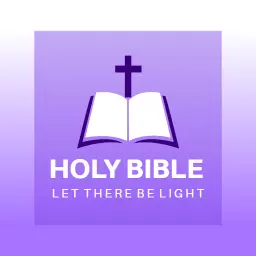 Elegant Purple Bible Symbolizing Faith and Divine Light Logo Template