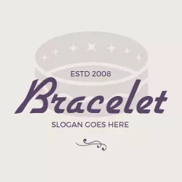 Elegant Purple Bracelet Design Featuring Sparkling Stars Logo Template