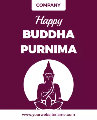 Elegant Purple Buddha Purnima Celebration Poster Template