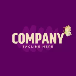 Elegant Purple Butterfly Symbolizing Growth in Company Logo Template