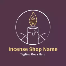Elegant Purple Candle Design Captivating Incense Experience Logo Template