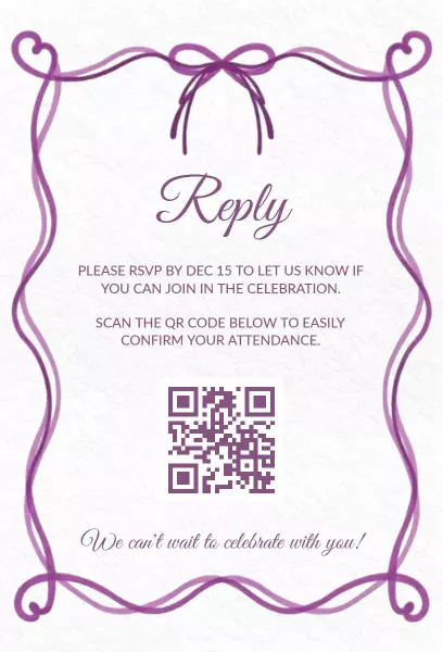 Elegant Purple Celebration RSVP Invitation Template