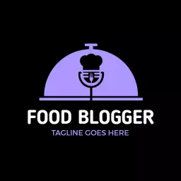 Elegant Purple Chef Hat Design for Food Blogger Logo Template