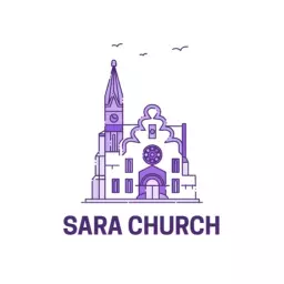 Elegant Purple Church Design Featuring Spiritual Architecture Logo Template