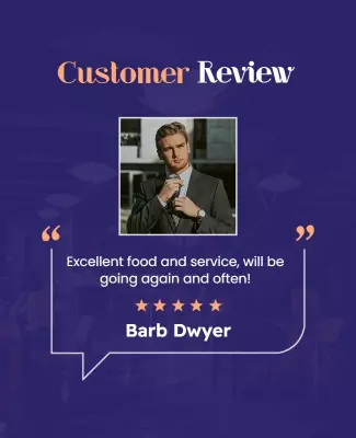 Elegant Purple Customer Review with Star Ratings Poster Template