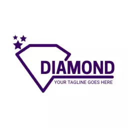 Elegant Purple Diamond Design Evoking Luxury and Brilliance Logo Template