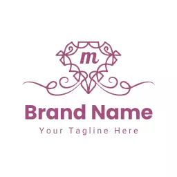 Elegant Purple Diamond Design for Luxury Brand Logo Template