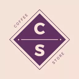 Elegant Purple Diamond Design Showcasing Coffee Store Logo Template
