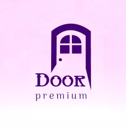 Elegant Purple Door Design Representing Premium Quality Logo Template