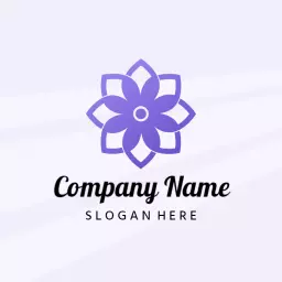 Elegant Purple Floral Design Showcasing Company Identity Logo Template