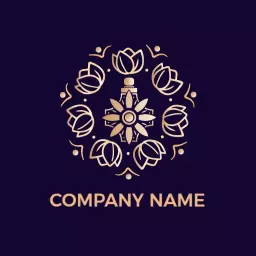 Elegant Purple Floral Motif Representing Luxury Perfume Logo Template