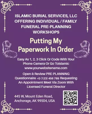 Elegant Purple Funeral Pre-Planning Workshop Information Poster Template