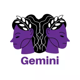 Elegant Purple Gemini Symbol Representing Zodiac Sign Logo Template