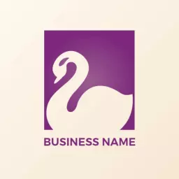 Elegant Purple Gradient Swan Design for Branding Logo Template