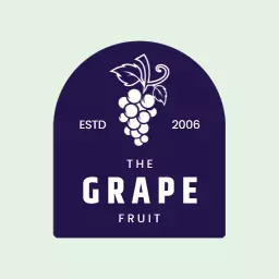 Elegant Purple Grape Design Emphasizing Fruit Theme Logo Template
