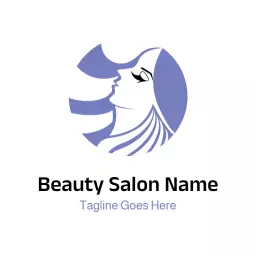 Elegant Purple Hair Design Showcasing Beauty Salon Logo Template