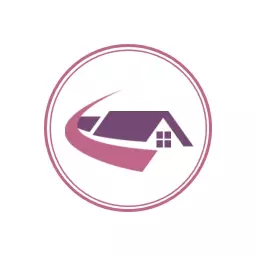Elegant Purple House Design Showcasing Hospitality Hotel Logo Template
