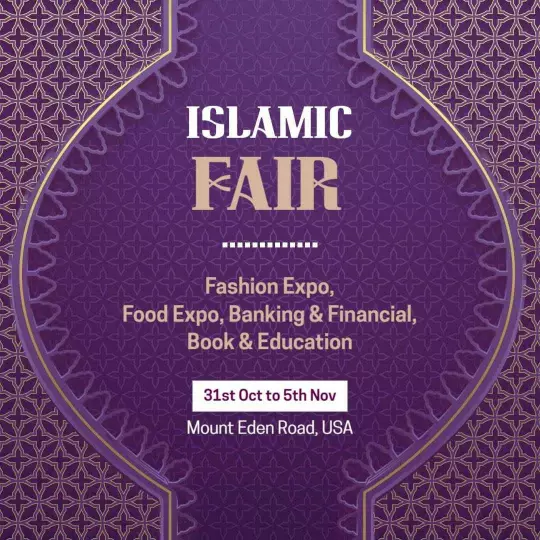 Elegant Purple Islamic Fair Celebration for Community Events Ad Template