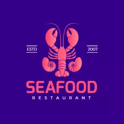 Elegant Purple Lobster Design Showcasing Seafood Restaurant Logo Template